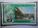 Stamps Venezuela -  Ministerio de Hacienda-Autopista del Centro de la Ciudad-Paga tus Impuestos-Más Vías de Comunicación