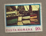 Stamps Romania -  Barcos por Claude Monet