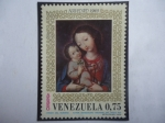 Stamps Venezuela -  Navidad 1969 - La Sagrada Familia - Escuela de los Landaeta Caracas , Siglo XVIII.