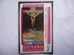 Stamps : America : Guyana :  Pascua 1968 - CRISTO, Oleo del Español, Juan Pantoja de la Cruz (1553-1608)