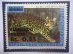 Sellos de America - Venezuela -  El Jaguar - (Felis onca)-Sello Sobretasa: 0,25 sobre 2,00 Bs.