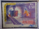 Stamps Venezuela -  Planta Siderúrgica del Orinoco - Primera Colada de Acero