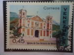 Stamps Venezuela -  Iglesia de San Antonio de Padua- Maturin-Municipio de de San Antonio-Monagas. 