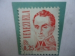 Stamps Venezuela -  Simón Bolívar (1783-1830) Retrato del Pintor Santafereño: José María Espinosa (1796-1883)- Sello del