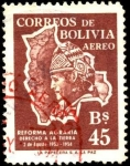 Stamps : America : Bolivia :  Primer aniversario de la reforma agraria.