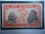 Stamps New Zealand -  Capitan James Cook- Redescubrimiento de Nueva Zelanda ,1769-Centenario (1840-1940)