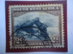 Stamps United Kingdom -  Africa Suroccidental - BOGENFELS (Formación Natural de rocas en forma de arco)