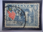 Stamps Malaysia -  Tapping Rubber - Goma Rosada-Extración - Malaya, Federación de 