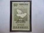 Sellos de America - Venezuela -  EE.UU de Venezuela - Territorio Federal  Delta Amacuro -Mapa