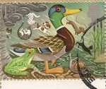 Stamps United Kingdom -  Jardín- figura de pato y alegoría de la lluvía