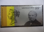 Stamps Venezuela -  Sir Rowland Hill (1795-1879)-Cent. de la Muerte (1879-1979)-Creador del primer Sello:Penny Black.