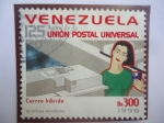 Sellos de America - Venezuela -  U.P.U.- 125 Años de la Unión Postal -Correo Híbrido Universal 