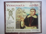 Stamps Venezuela -  500 Años de Evangelización- Ilustrísimo Don Fray Antonio González de Acuña -Obispo. 