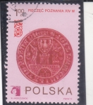 Sellos de Europa - Polonia -   Brazos de Poznan en sello del siglo XIV