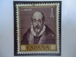 Sellos de Europa - Espa�a -  Ed:1334-Autorretrato-El Greco (Domenicos Theotocópoulos, 1541-1614),Pintor español,auque Nacido Cret