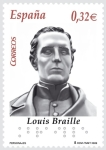 Stamps Spain -  Personajes. Luis Braille