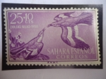 Stamps Spain -  Ed:ES-SH 154 - Sahara Español - Greater Hoopoe-Lark (Alaemon alaudipes) - Día del Sello 1958.