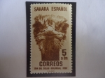 Stamps Spain -  Ed:ES-SH 98 - Sahara Español - Avestruz - Día del Sello Colonial 1952.