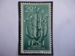 Stamps Spain -  Ed:ES-IF 130- IFNI Español- Cenecio Antheuphorbium-Territorrio en Marruecos - Pro-Infancia 1956