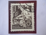 Stamps Armenia -  Alemania-Republica Democrática -Mina de Carbón - Obrero - Plan quinquenal