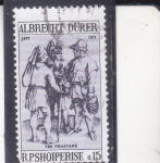 Stamps Albania -  Tres campesinos de Albrecht Durero