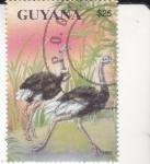 Sellos de America - Guyana -  Animales prehistóricos- avestruz
