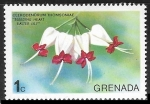 Stamps Grenada -  Flores - Clerodendrum thomsoniae)