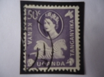 Stamps United Kingdom -  Africa Orienta Británico-Zebra (Equus Sp.)-Reina Elizabeth II- Kenya, Uganda, Tanzania.