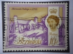 Sellos de America - Bermudas -  Bermuda Cottage,1705-Serie: Elizabeth II-Casas de capo año 1705 -Sello de 10 peniques de las Bermuda
