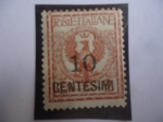 Stamps Italy -  Escudo - Floreal Sobrestampado.