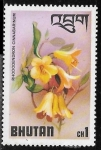 Sellos del Mundo : Asia : Bhut�n : Flores - Rhododendron cinnabarinum