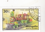 Sellos de Asia - Mongolia -  tren típico americano ingeniería 1860