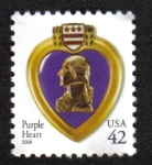 Stamps United States -  Corazón Purpura