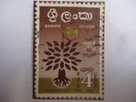 Stamps Sri Lanka -  Ceilan - Añio Mundial de los Refugiados - Ayuda a refugiados - Emblema. 