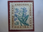 Stamps Andorra -  Andorra, Administración Francesa- Timbre Taxe - Flor, No me olvides - Sello de 0,30 Franco
