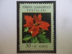 Stamps Turkey -  Poinsettia (Euphorbia pulcherrima)-Flor de Noche Buena-Serie:Flores en Colores Naturales - 