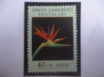 Sellos de Asia - Turqu�a -  Flor del Paraiso - Serie: Flores en Colores Naturales- Sello de 40+10 kuros Turcos