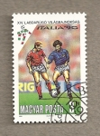 Stamps : Europe : Hungary :  Campeonatos Mundiales de Futbol Italia 1990