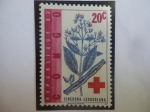 Stamps Democratic Republic of the Congo -  República Democrática (Kinshasa)-Zaire-Serie:Cruz Roja- Linchona Ledgeriana. Sello de 20 Céntimo Con