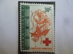 Stamps : Africa : Democratic_Republic_of_the_Congo :  República Democrática (Kinshasa)-Zaire-Serie:Cruz Roja- Stropanthus Sarmentosus-Sello 30 Céntimo Con