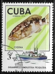 Sellos de America - Cuba -  Peces - Cherna