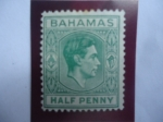 Sellos del Mundo : America : Bahamas : King George VI- Serie:King George VI - Sello 1/2 penique (Viejo) Británico.