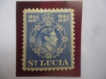 Sellos del Mundo : America : Santa_Luc�a : King George VI - Serie: King George VI - Sello de 2,1/2 penique Británico (Viejo)