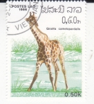 Stamps Laos -  Jirafa