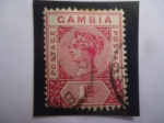 Stamps Africa - Gambia -  Queen Victoria (1819-1901)-del Reino Unido (Reina desde 1837 hasta 1901)-Sello del Año 1898.