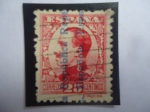 Stamps Spain -  Ed:ES 498-King Alfonso XIII-(Retrato de Perfil)-Serie:Alfonso XIII (1930-Sobreimpreso en vertical.