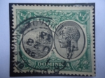 Stamps Dominica -  Dominica Postage y Revenue - King George V - Serie:Sello de la Colonia - valor 1/2 Penique Británico