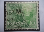 Stamps Spain -  Ed:1343 - Las Hiladeras-(+ Fragmentos) III Centenario Muerte del Pintor Diego Velazquez (1660-1960) 