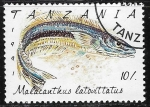 Stamps : Africa : Tanzania :  Peces - Malacanthus latovittatus