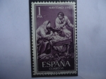 Stamps Spain -  Ed:ES 1400-Navidad 1961-Natividad,Oleo del Pintor Español José Ginés (1768-1823)